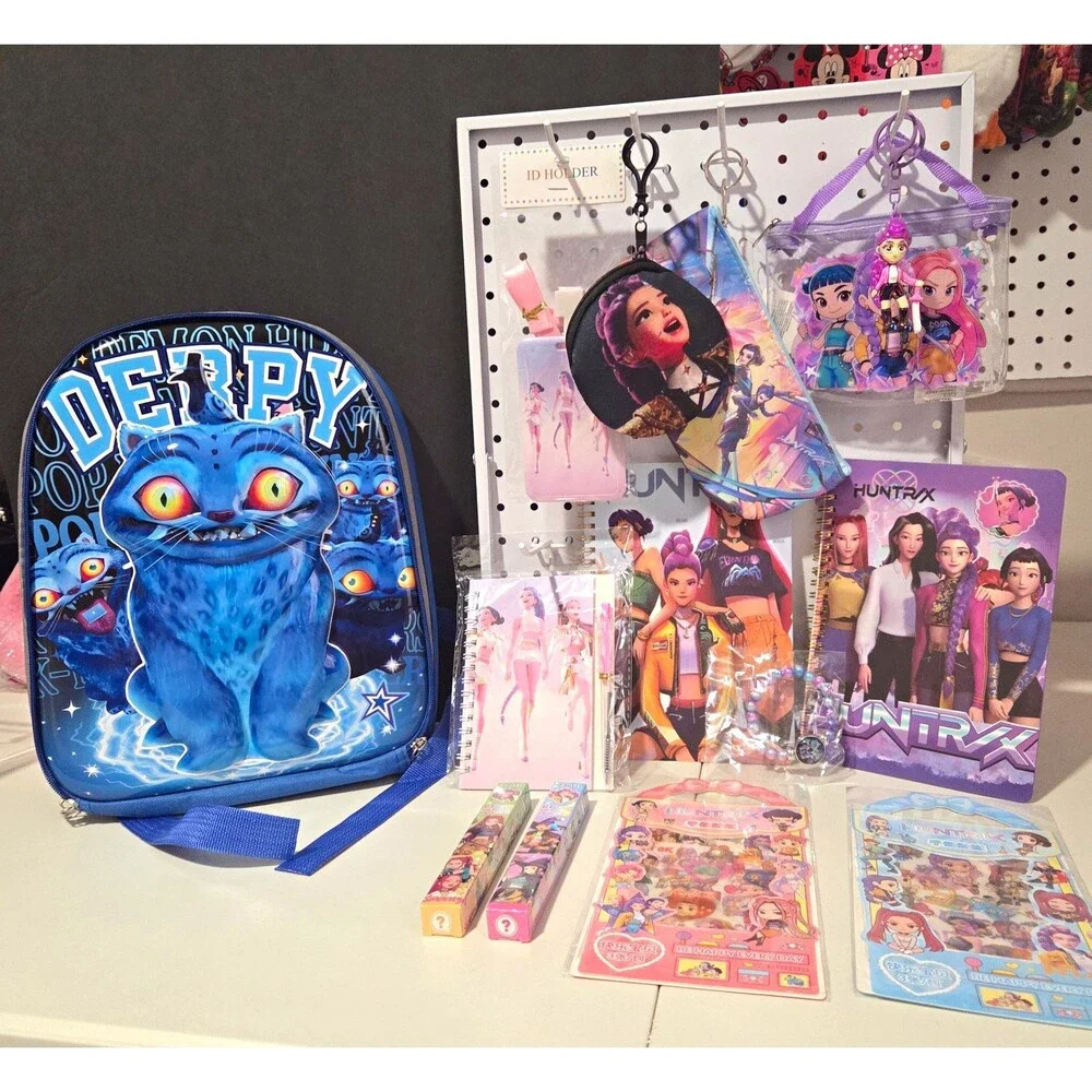 14 Pc Back To School Bundle.Derpy Character Backpack With 13 School Accessories